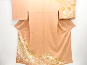 熨斗に雪輪・草花模様刺繍訪問着